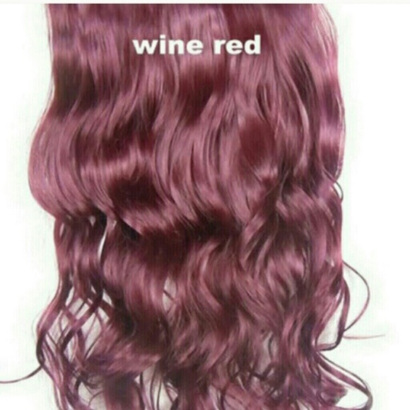 Brand New 24" Curly Wavy #99J Wine Red Hair Extension A Set Of 8 Pieces 18 Clips - Picture 3 of 6